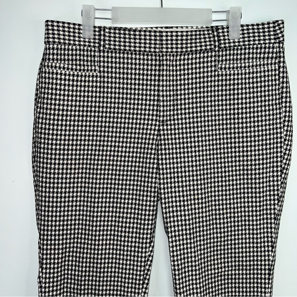 Banana Republic Sloan Houndstooth Ankle Pants Size 10 Workwear Chic Black White - Picture 3 of 16